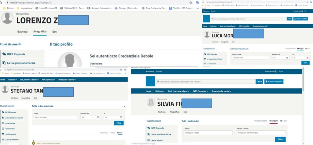 sito web inps in tilt